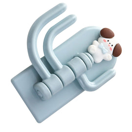 Self Adhesive Hanger Punch Free Rotating 3 Hooks Cute Animal Wall Door Holder for Keys Dog - 0