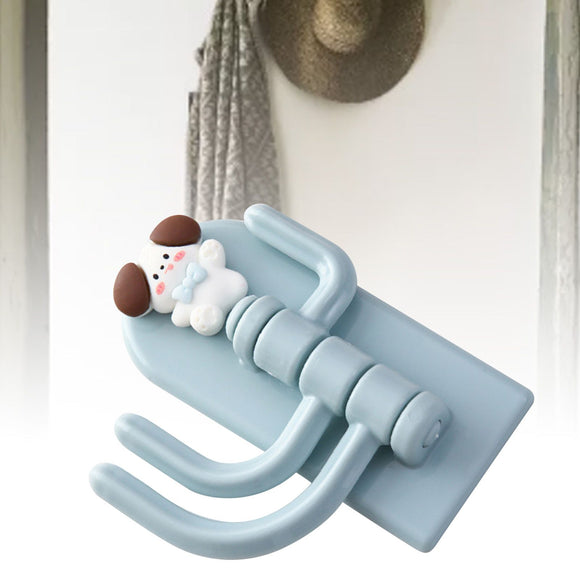 Self Adhesive Hanger Punch Free Rotating 3 Hooks Cute Animal Wall Door Holder for Keys Dog