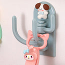 Self Adhesive Hanger Punch Free Rotating 3 Hooks Cute Animal Wall Door Holder for Keys Dog-10