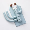 Self Adhesive Hanger Punch Free Rotating 3 Hooks Cute Animal Wall Door Holder for Keys Dog-11