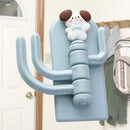 Self Adhesive Hanger Punch Free Rotating 3 Hooks Cute Animal Wall Door Holder for Keys Dog-12