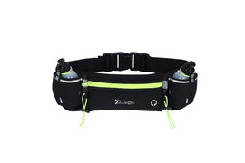 Hydration Running Belt with 2 Water Bottles and Phone Pouch for Marathon Hiking - Green