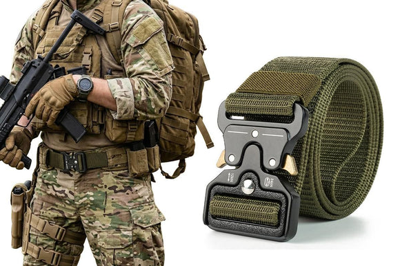 Nylon Tactical Belt Quick-Release for Outdoor Work Daily - Khaki