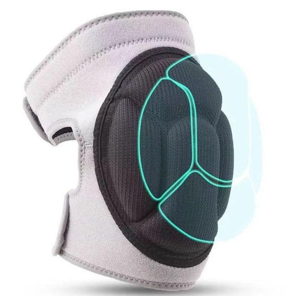 Pair of Knee Pads Anti-Slip Knee Protector Braces for Work Sports Grey - XL
