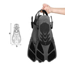 Pair of Snorkel Fins Diving Swim Fins Adjustable Open Heel Swimming Barefoot Flippers Black - L-3