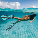 Pair of Snorkel Fins Diving Swim Fins Adjustable Open Heel Swimming Barefoot Flippers Cyan - S-4