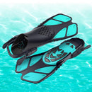 Pair of Snorkel Fins Diving Swim Fins Adjustable Open Heel Swimming Barefoot Flippers Cyan - L-5