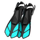 Pair of Snorkel Fins Diving Swim Fins Adjustable Open Heel Swimming Barefoot Flippers Cyan - L-7