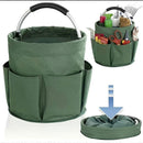 Foldable Storage Basket with Handle and Multiple Pockets, Waterproof Picnic and Camping Organizer - Blue-3