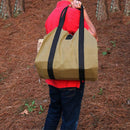 Firewood Log Carrier Bag, Khaki Oxford Wood Storage Tote for Camping and Fireplace-4