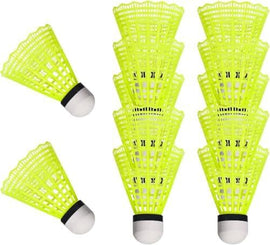 Durable Nylon Badminton Shuttlecocks Indoor Outdoor Training Recreational Yellow 12 Pack
