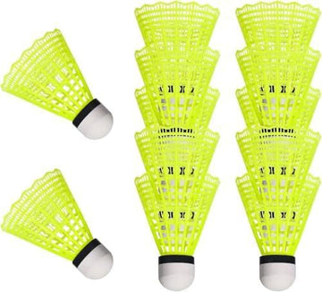 Durable Nylon Badminton Shuttlecocks Indoor Outdoor Training Recreational Yellow 12 Pack