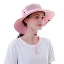 Anti UV Sport Bucket Hat, Foldable Wide Brim Summer Cap for Cycling Hiking - Pink-1
