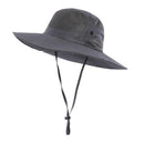 Anti UV Sport Bucket Hat, Foldable Wide Brim Summer Cap for Cycling Hiking - Dark Gray-1