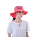 Anti UV Sport Bucket Hat, Foldable Wide Brim Summer Cap for Cycling Hiking - Rose Red-1