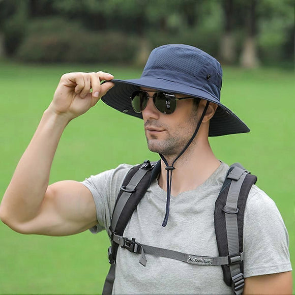 Anti UV Sport Bucket Hat, Foldable Wide Brim Summer Cap for Cycling Hiking - Rose Red