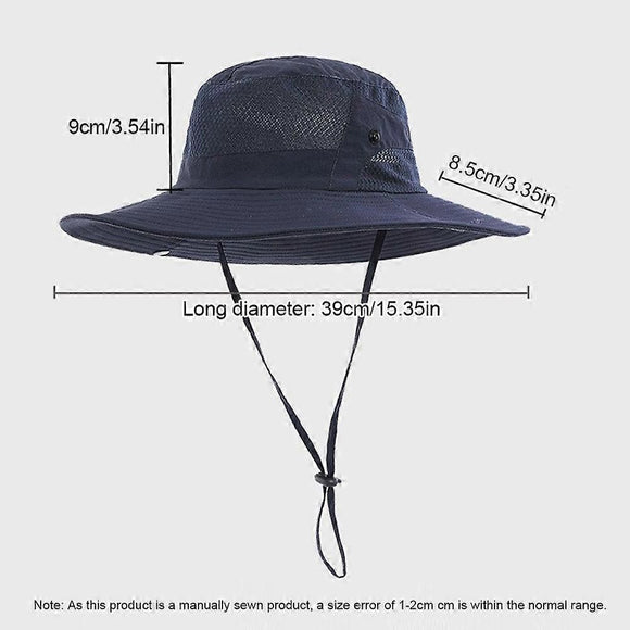 Foldable Anti-UV Bucket Sun Hat, Adjustable Wide Brim Summer Cycling Cap - Light Gray