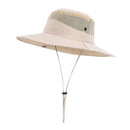 Foldable Anti-UV Bucket Sun Hat, Adjustable Wide Brim Summer Cycling Cap - Khaki-1