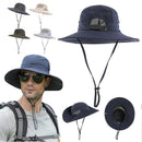 Foldable Anti-UV Bucket Sun Hat, Adjustable Wide Brim Summer Cycling Cap - Khaki-2
