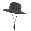 Foldable Anti-UV Bucket Sun Hat, Adjustable Wide Brim Summer Cycling Cap - Dark Gray-1