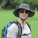 Foldable Anti-UV Bucket Sun Hat, Adjustable Wide Brim Summer Cycling Cap - Dark Gray-4