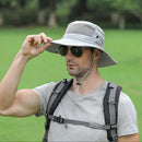 Foldable Anti-UV Bucket Sun Hat, Adjustable Wide Brim Summer Cycling Cap - Black-4