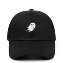 Ghost Embroidered Baseball Cap, Adjustable Ponytail Hat, Black-1