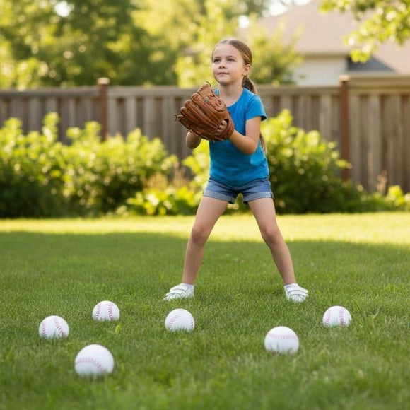 Soft PU Training Baseball 6Pcs Indoor Lightweight Pract Sports Ball Set