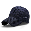 Oversize Mesh Trucker Cap, Big Brim Breathable Baseball Cap for Summer - Navy Blue M-1