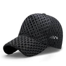 Oversize Mesh Trucker Cap, Big Brim Breathable Baseball Cap for Summer - Black L-1