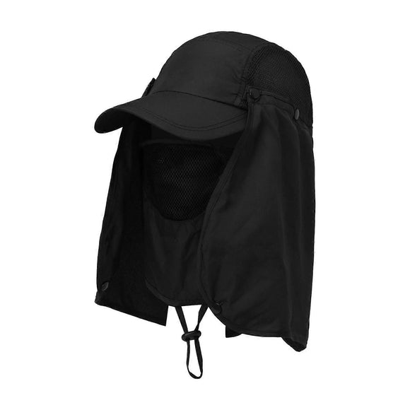 Hiking Hat with Neck and Face Flap, Breathable Baseball Sun Cap for Garden Fishing