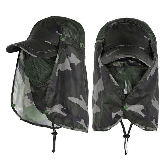 Hiking Hat with Neck and Face Flap, Breathable Baseball Sun Cap for Garden Fishing