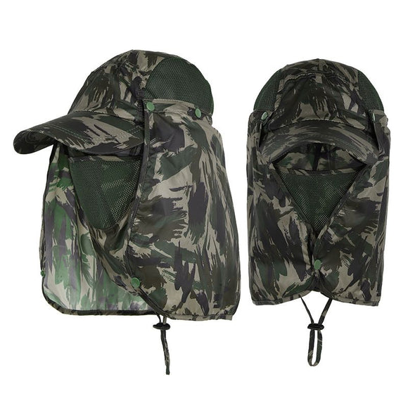 Hiking Hat with Neck and Face Flap, Breathable Baseball Sun Cap for Garden Fishing