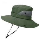 Wide Brim Bucket Hat, Breathable Hiking Fisherman Sun Hat, Army Green-1