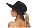 Wide Brim Bucket Hat, Breathable Hiking Fisherman Sun Hat, Beige-4