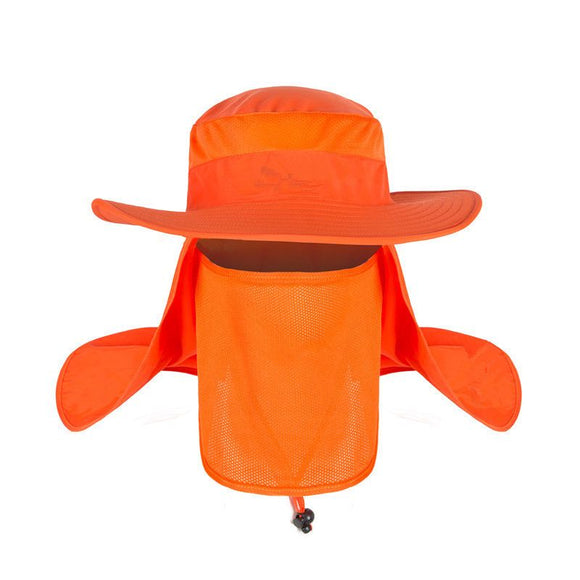 Foldable Nylon Fishing Hat with Mesh Vents, UV Protection Hiking Flap Cap