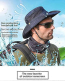 Wide Brim UV Protection Sun Hat, Breathable Mesh Fishing and Hiking Hat - Army Green-5