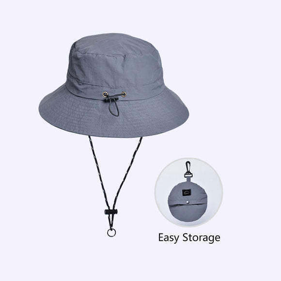 Waterproof Foldable Fisherman Hat, Nylon Fishing and Hiking Sun Hat, Khaki