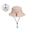 Waterproof Foldable Fisherman Hat, Nylon Fishing and Hiking Sun Hat, Beige-1