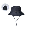 Waterproof Foldable Fisherman Hat, Nylon Fishing and Hiking Sun Hat, Black-1