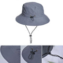 Waterproof Foldable Fisherman Hat, Nylon Fishing and Hiking Sun Hat, Black-2