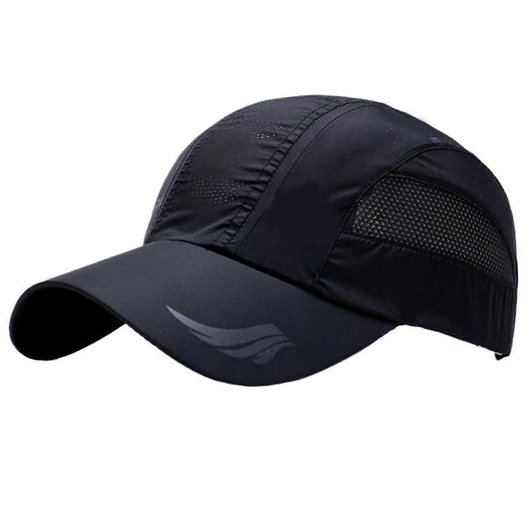 Quick Drying Breathable Baseball Cap, Adjustable Outdoor Sun Sports Hat, Black
