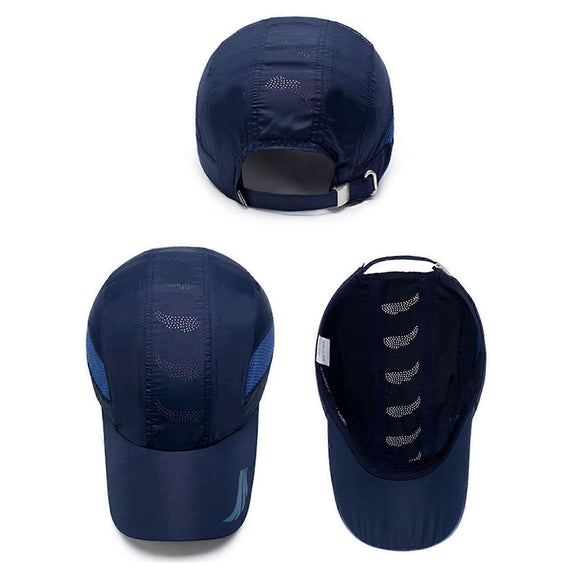 Quick Drying Breathable Baseball Cap, Adjustable Outdoor Sun Sports Hat, Black