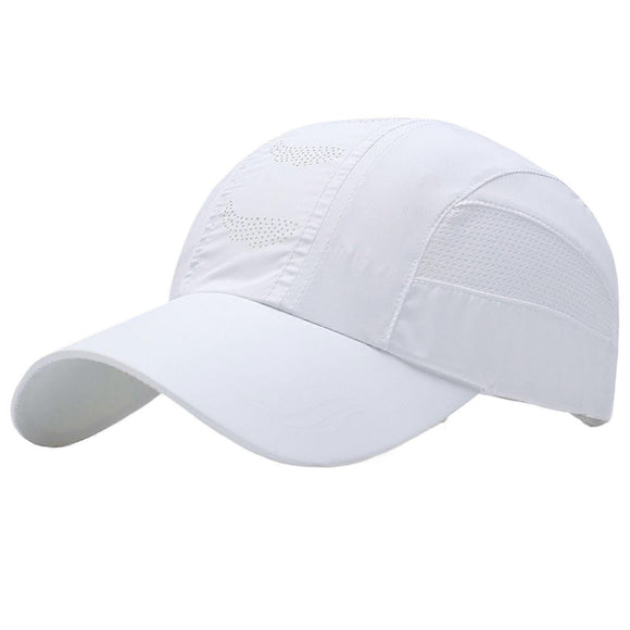 Quick Drying Breathable Baseball Cap, Adjustable Outdoor Sun Sports Hat, White