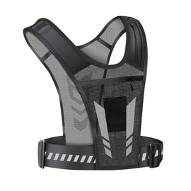 Reflective Running Vest One Size Mesh Lightweight Adjustable Breathable with Phone Pocket 1pc