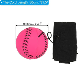 Rubber Wrist Elastic Ball Rope Swing Return Ball Exercise Reaction Rebound Ball Rose Red 1pc - 0