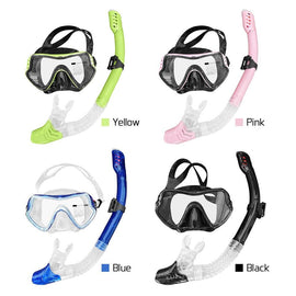 Snorkeling Set Wide View Diving Mask Dry Top Snorkel Set Big Frame Wateght And Anti-Fog Lens - 0