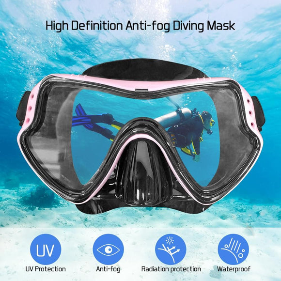 Snorkeling Set Wide View Diving Mask Dry Top Snorkel Set Big Frame Wateght And Anti-Fog Lens
