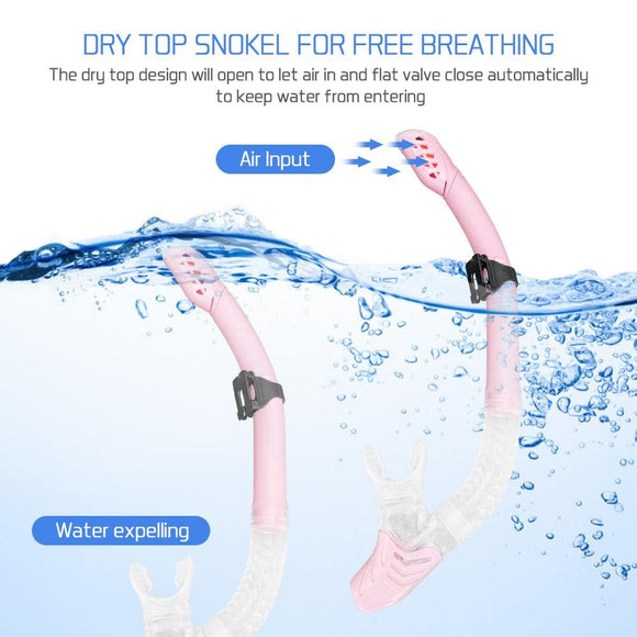 Snorkeling Set Wide View Diving Mask Dry Top Snorkel Set Big Frame Wateght And Anti-Fog Lens