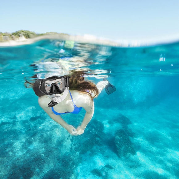 Snorkeling Set Wide View Diving Mask Dry Top Snorkel Set Big Frame Wateght And Anti-Fog Lens